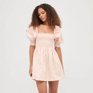 The Athena Nap Dress in Coral Baroque Shell Cotton Sateen